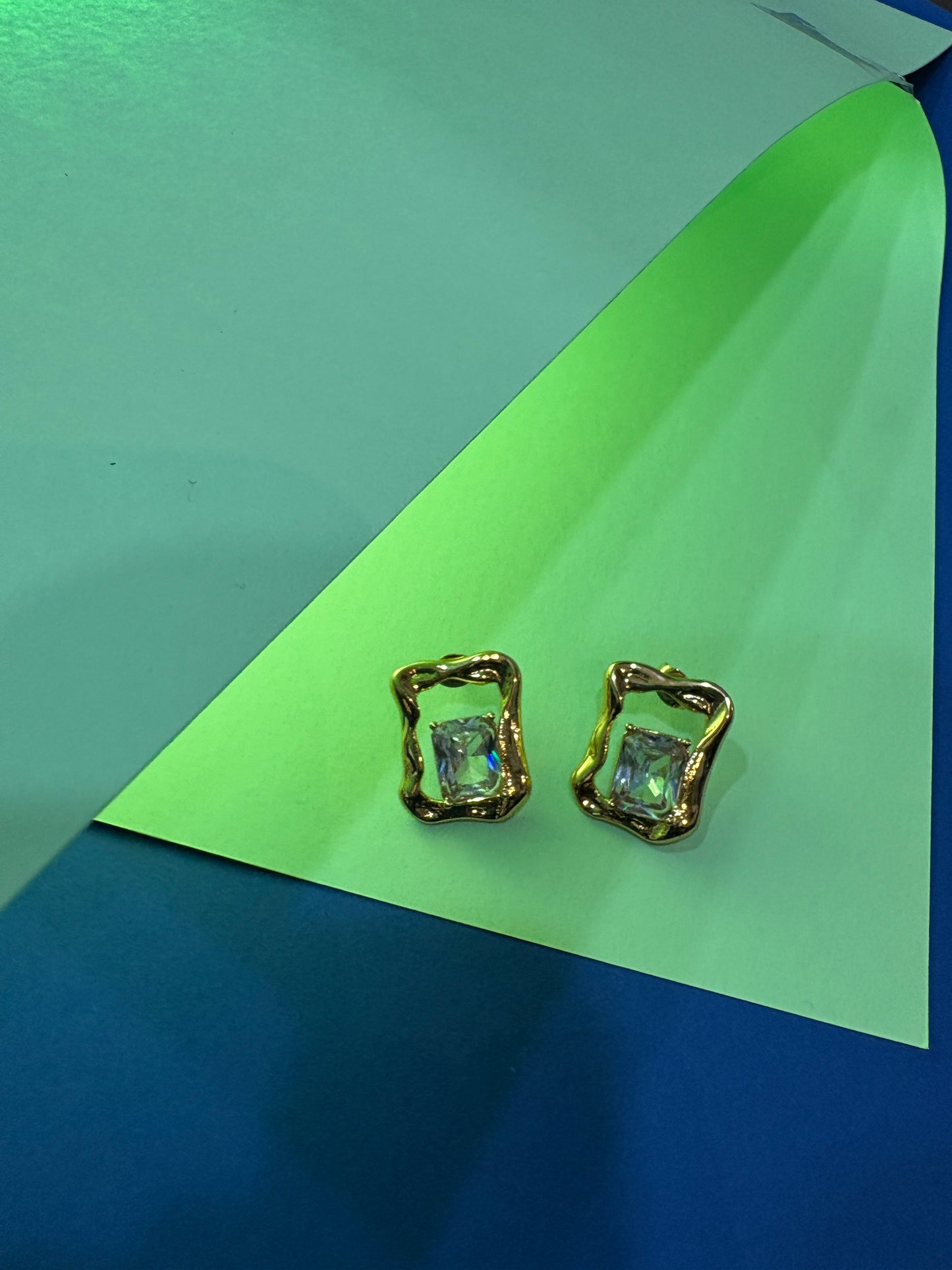 Gold Ripple Studs