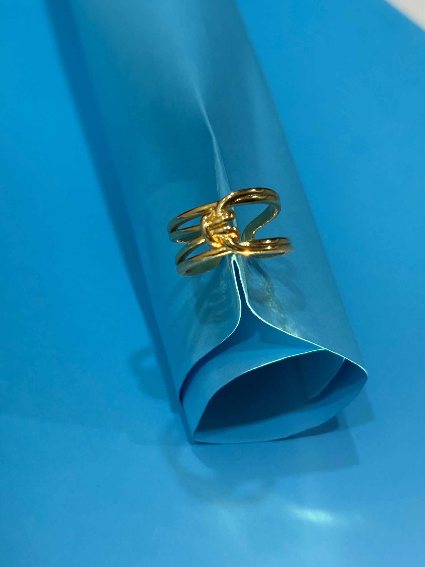 Golden Knot Ring