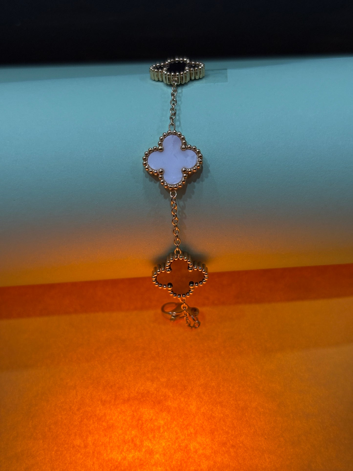 Black & White Clover Bracelet