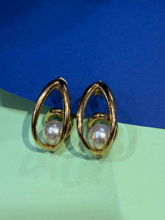 Pearl Drop Hoops
