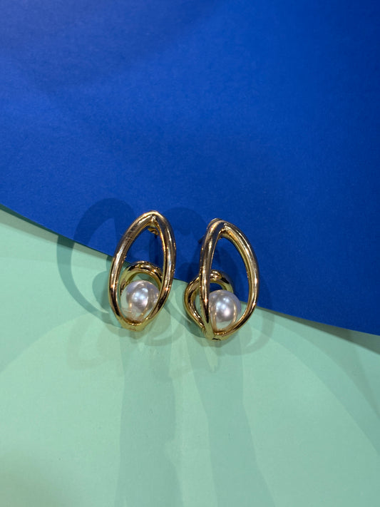 Pearl Drop Hoops